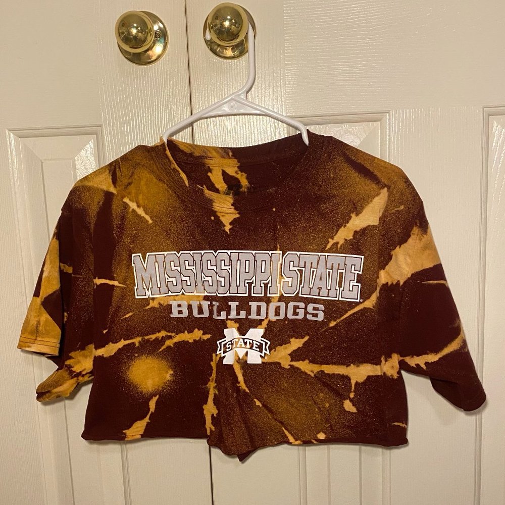 MSSTATE Tie-Dye Cropped Game-Day Tee